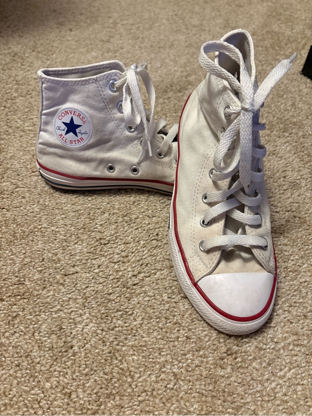 KIDS Size 3 Converse Chuck Taylor All Star High White - 3J253